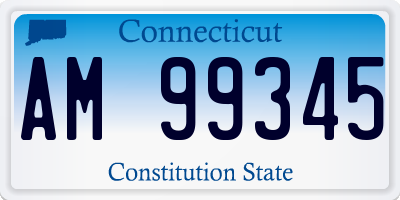 CT license plate AM99345