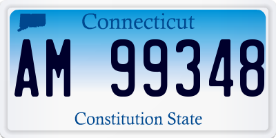 CT license plate AM99348