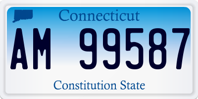 CT license plate AM99587