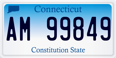 CT license plate AM99849