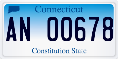 CT license plate AN00678