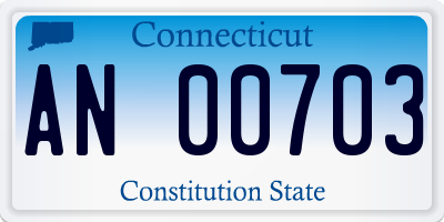 CT license plate AN00703