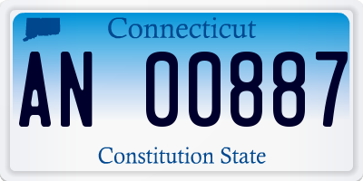 CT license plate AN00887