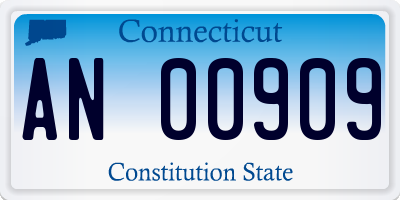 CT license plate AN00909