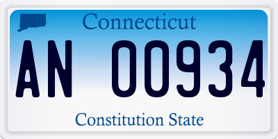 CT license plate AN00934