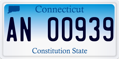 CT license plate AN00939