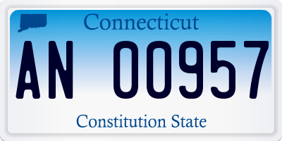 CT license plate AN00957