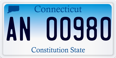 CT license plate AN00980