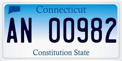 CT license plate AN00982