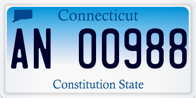 CT license plate AN00988