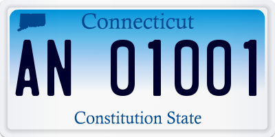 CT license plate AN01001