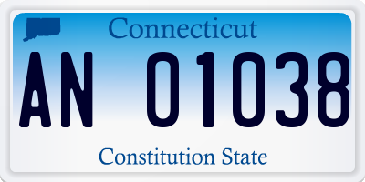 CT license plate AN01038