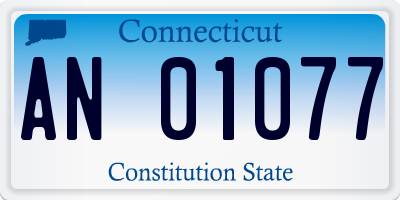 CT license plate AN01077
