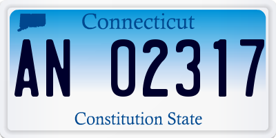 CT license plate AN02317