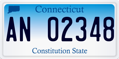 CT license plate AN02348