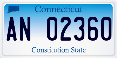 CT license plate AN02360