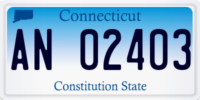 CT license plate AN02403