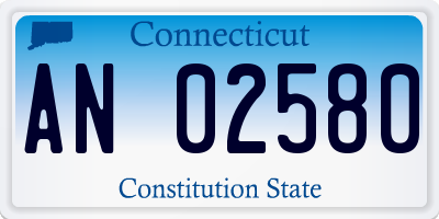 CT license plate AN02580