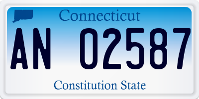 CT license plate AN02587