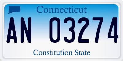 CT license plate AN03274