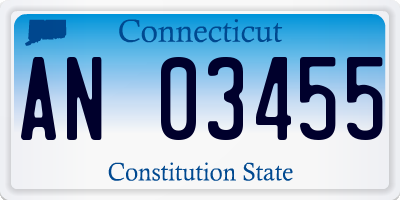 CT license plate AN03455