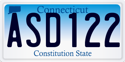CT license plate ASD122