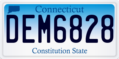 CT license plate DEM6828