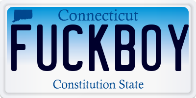 CT license plate FUCKBOY