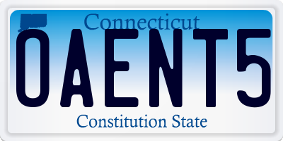 CT license plate OAENT5