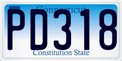 CT license plate PD318