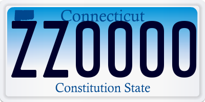 CT license plate ZZ0000