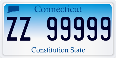 CT license plate ZZ99999