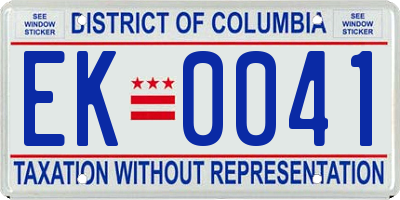 DC license plate EK0041