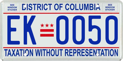 DC license plate EK0050