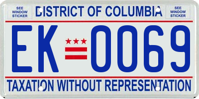 DC license plate EK0069