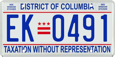 DC license plate EK0491