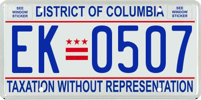 DC license plate EK0507