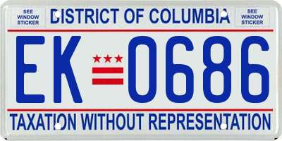 DC license plate EK0686