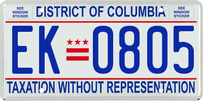 DC license plate EK0805