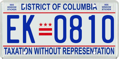 DC license plate EK0810
