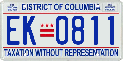 DC license plate EK0811