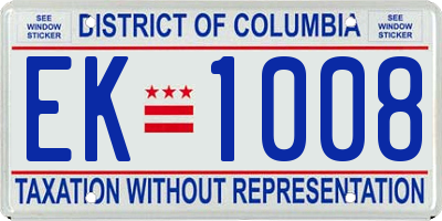 DC license plate EK1008