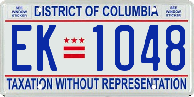 DC license plate EK1048