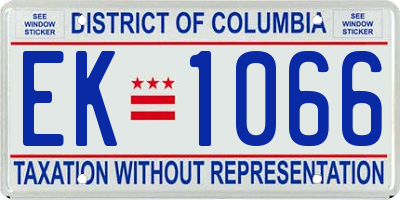 DC license plate EK1066