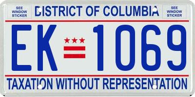 DC license plate EK1069