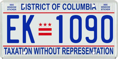 DC license plate EK1090