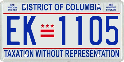 DC license plate EK1105