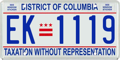 DC license plate EK1119