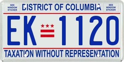 DC license plate EK1120
