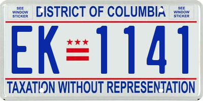 DC license plate EK1141